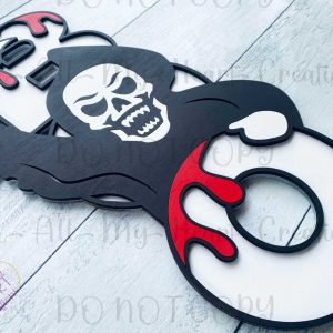 BOO Grim Reaper Skull Door Hanger / Wall Sign
